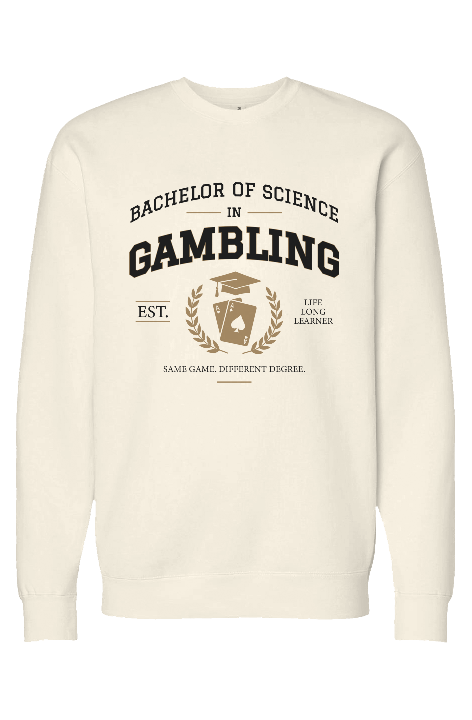 Bachelor of Science In Gambling Heavyweight Crewneck Sweatshirt