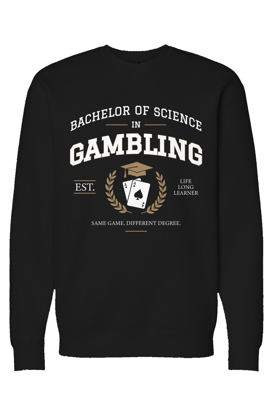 Bachelor of Science In Gambling Heavyweight Crewneck Sweatshirt