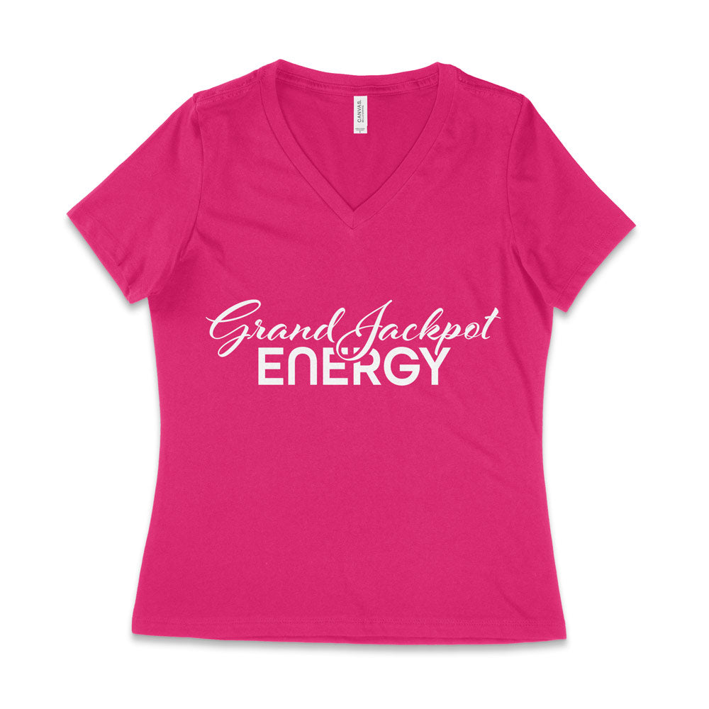 Grand Jackpot Engery Casual V-Neck Tee