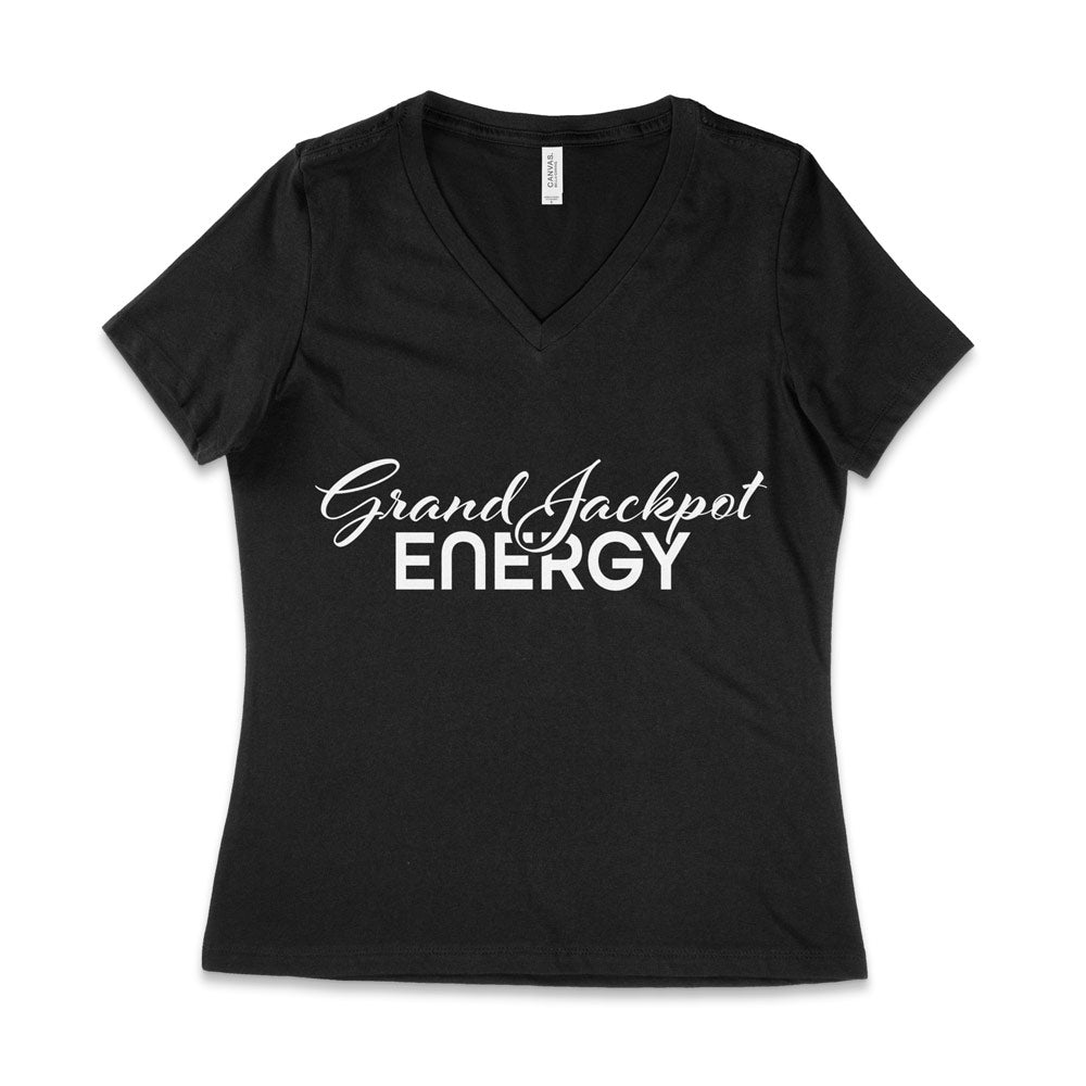 Grand Jackpot Engery Casual V-Neck Tee